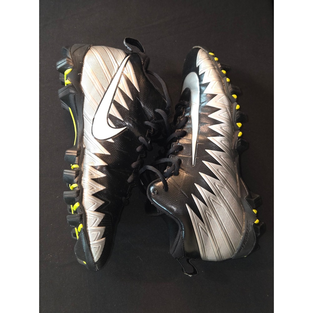 Nike‎ Alpha Menace elite Pro 2 Football Cleats Black Silver Yellow Men 8.5W